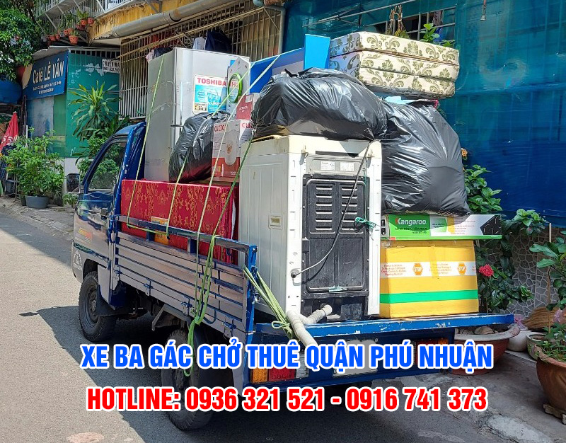 Dịch vụ xe ba gác chở hàng thuê quận Phú Nhuận giá rẻ, uy tín nhất
