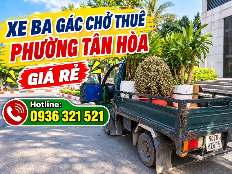 Thuê Xe Ba Gác Phường Tân Hòa | Chở Đồ, Chở Hàng Giá Hợp Lý