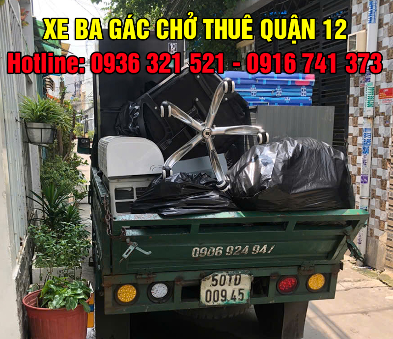 Xe ba gác chở thuê quận Tân Bình giá rẻ, 24h, uy tín - 0936321521