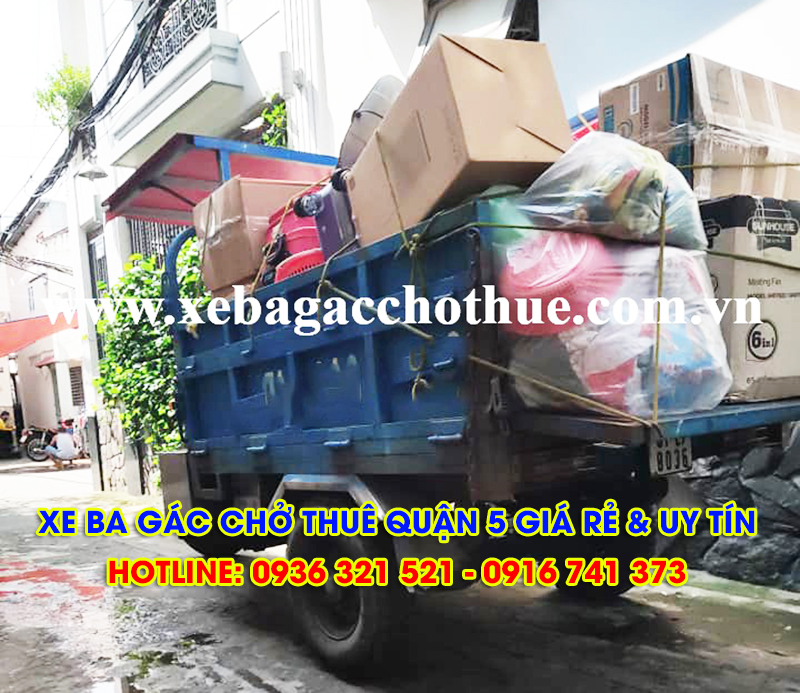 Xe ba gác chở hàng thuê quận 5 giá rẻ - có mặt nhanh