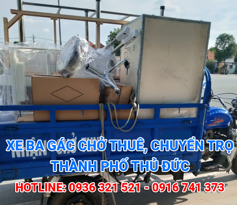 Xe ba gác chở thuê Thủ Đức với giá cước linh hoạt, phục vụ 24/7