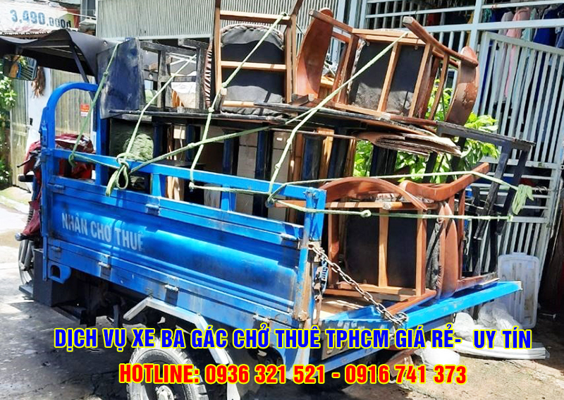 Xe ba gác chở thuê giá rẻ tại TPHCM - Vận chuyển nhanh chóng, an toàn nhất
