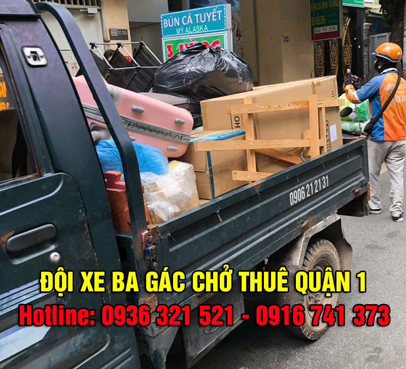 Xe ba gác chở thuê quận 1 giá rẻ, nhanh chóng, phục vụ tận tình